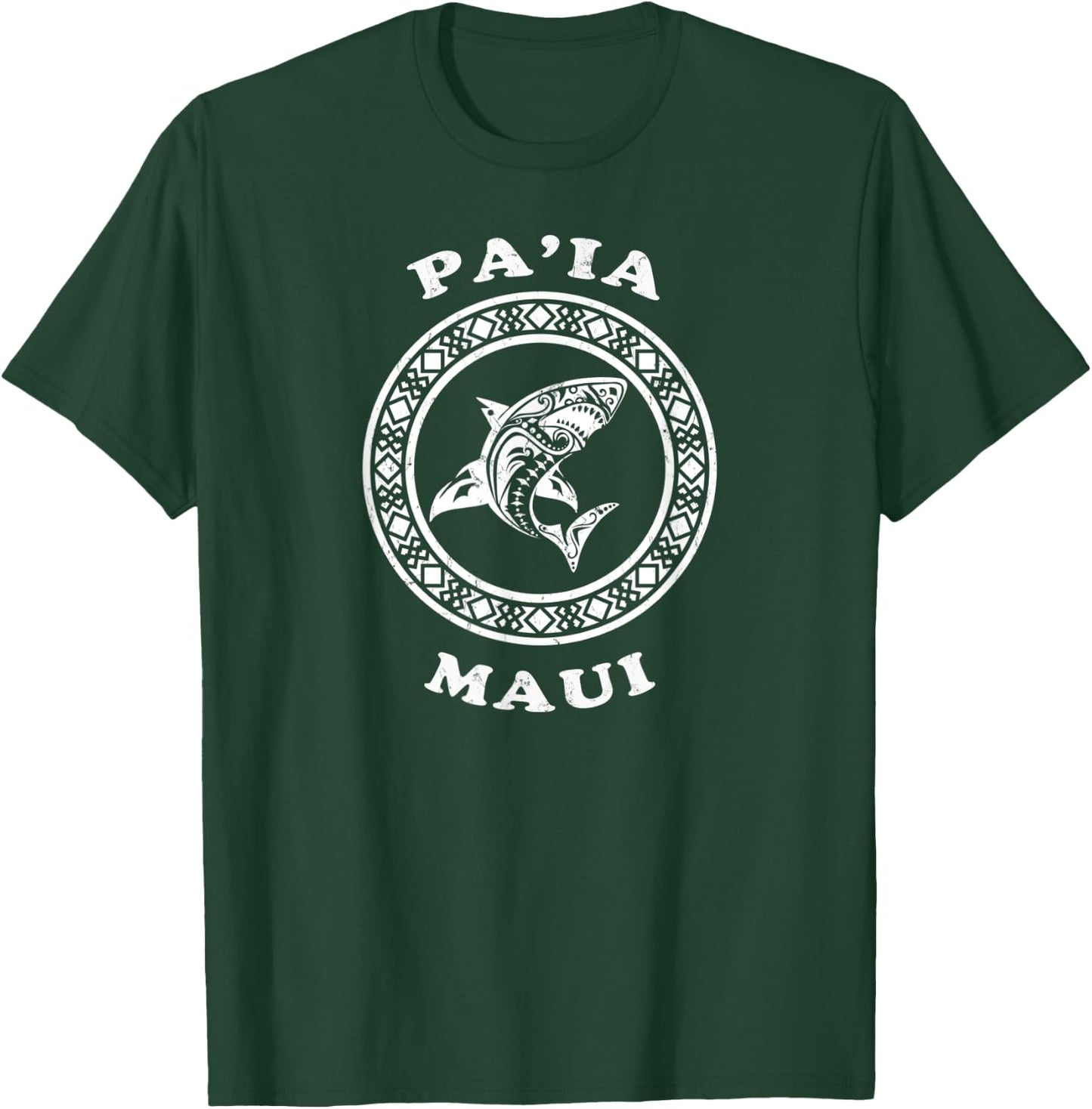 Paia, Maui Vintage Retro Tribal Shark Vacation T-Shirt - T-Shirt | Forest