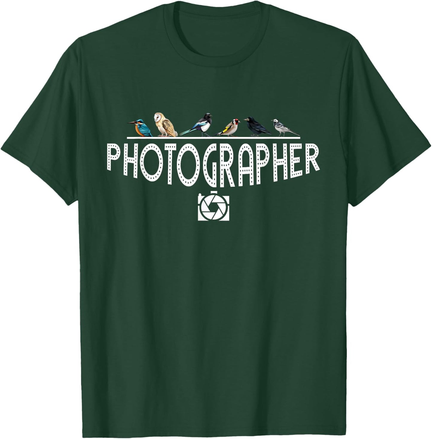 Retro Vintage Bird Photographer Silhouette T-Shirt - T-Shirt | Forest