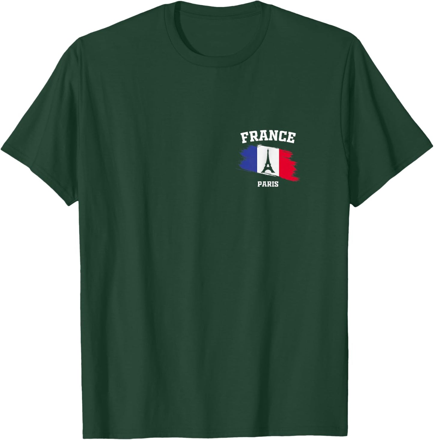 Eiffel Tower Paris France French Flag Vacation Parisian T-Shirt - T-Shirt | Forest