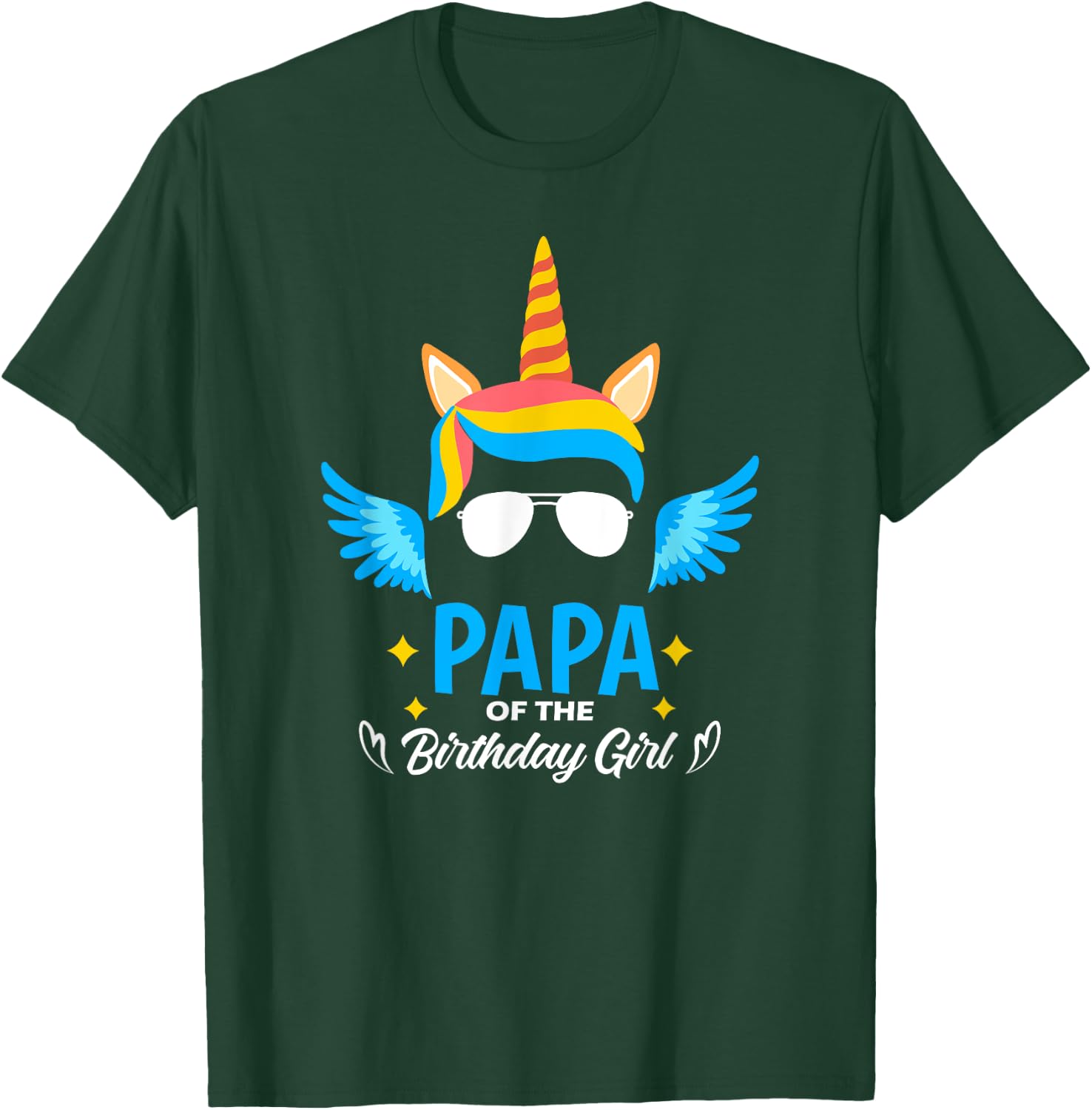 Papa of The Birthday for Girl Father Unicorn First Birthday T-Shirt - T-Shirt | Forest
