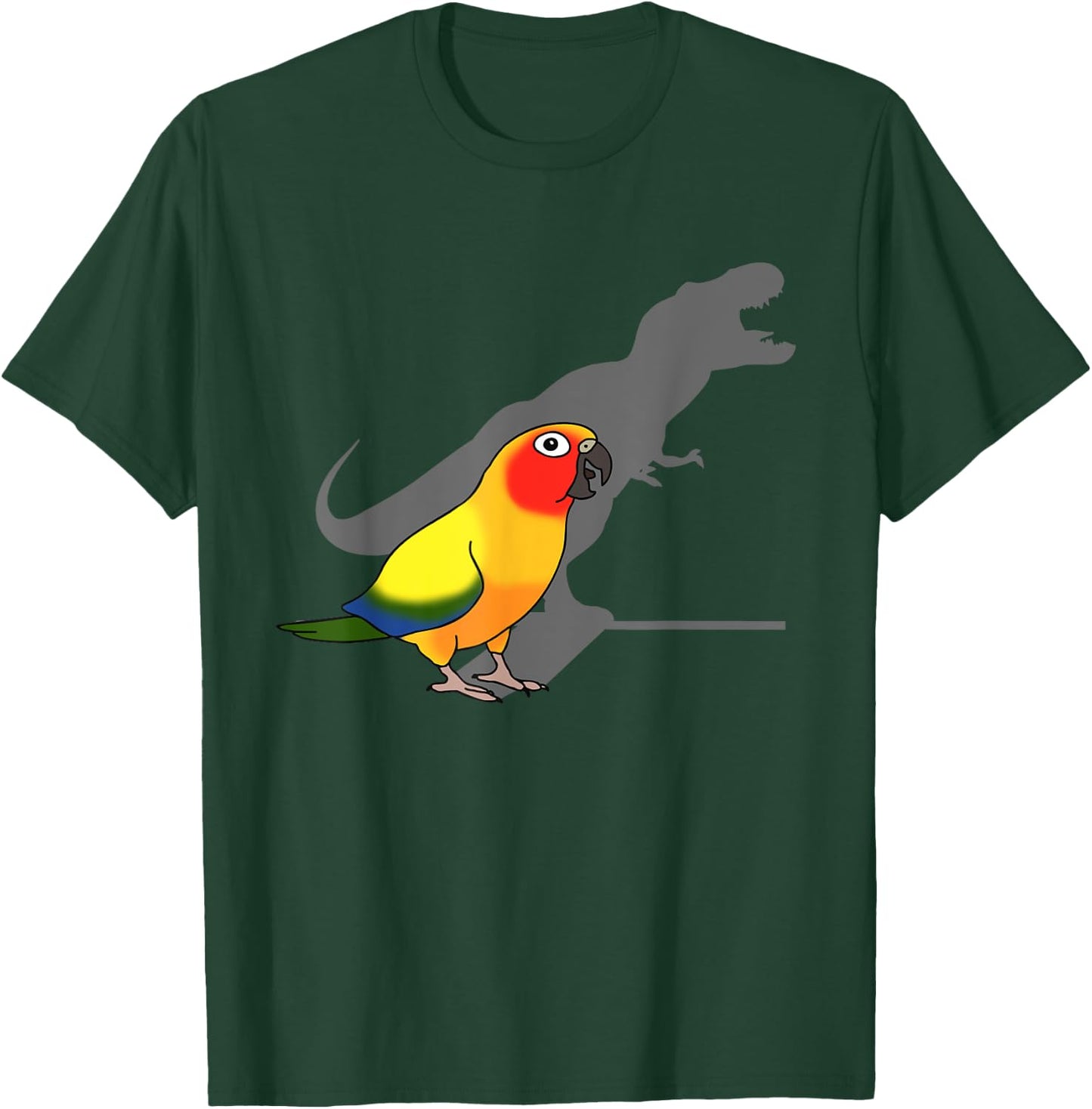 Cute Screaming Parrot, Birb Memes, Funny T-Rex Sun Conure T-Shirt - T-Shirt | Forest