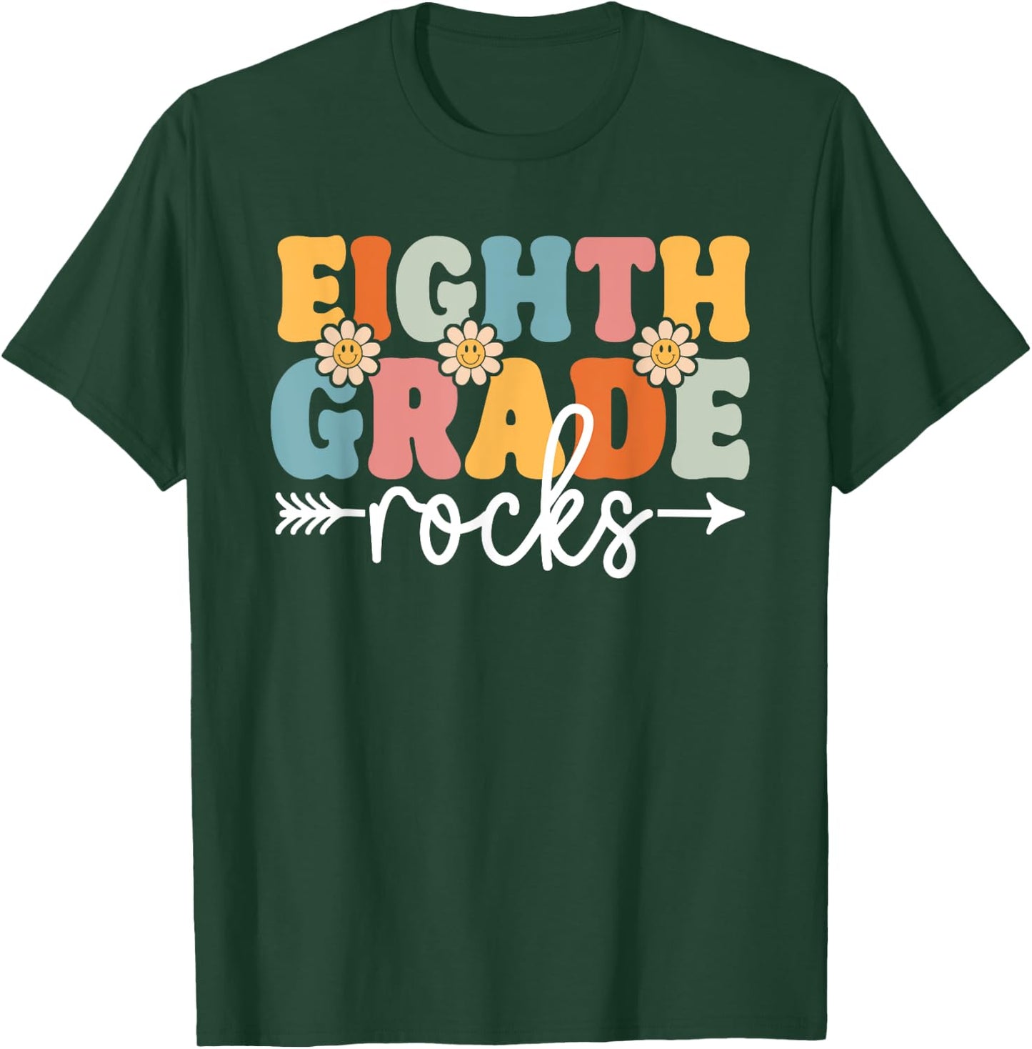 Eighth Grade Rocks Back To School Teachers Students Men Women Kids T-Shirt - T-Shirt | Forest