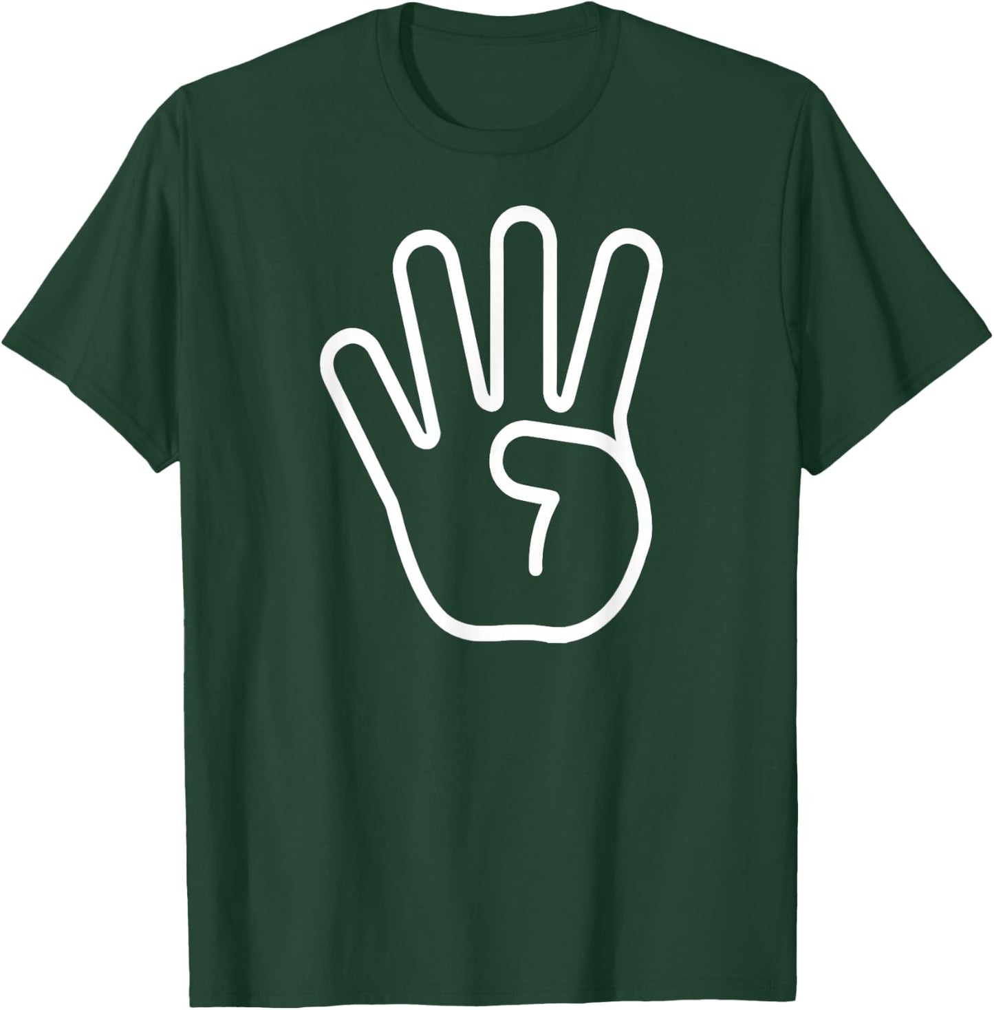 Kids 4th Birthday Fingers Four Years Old Boys Girls T-Shirt - T-Shirt | Forest