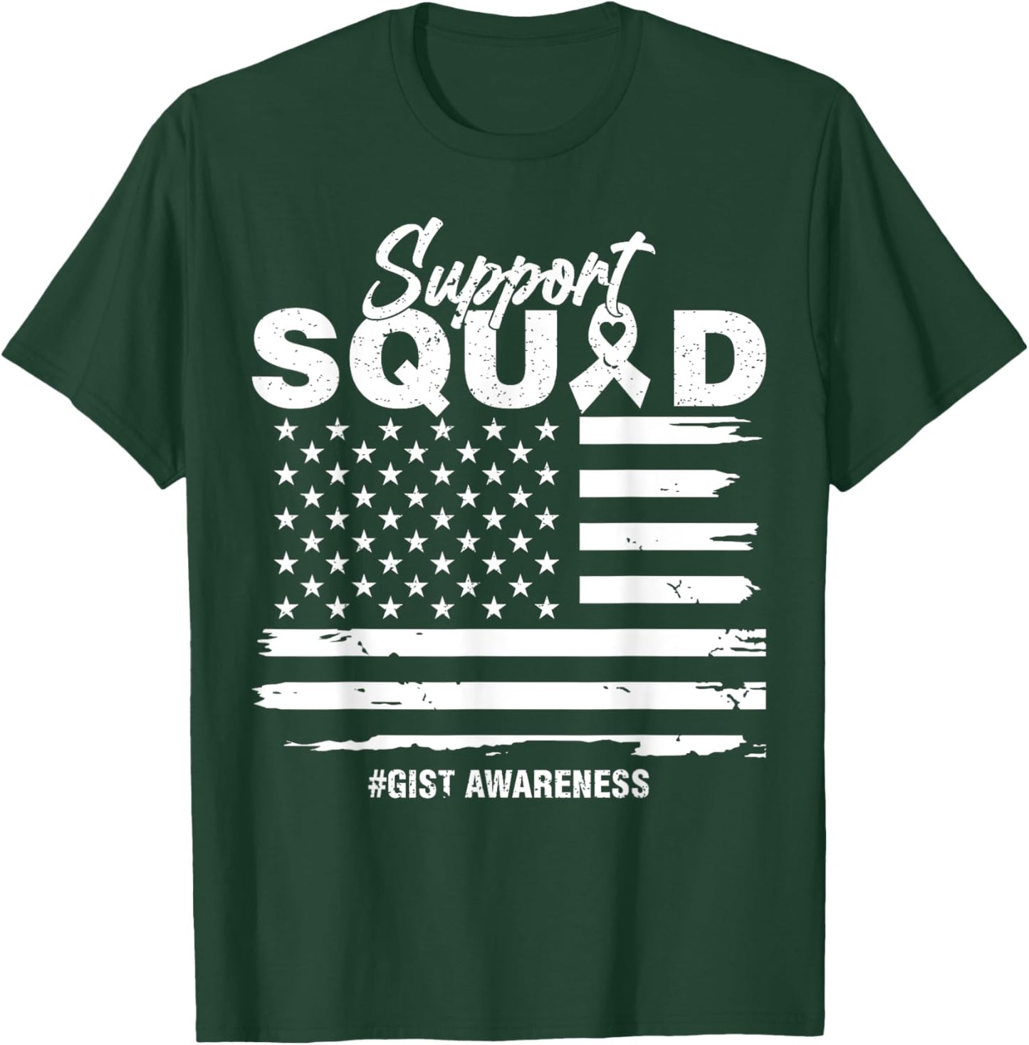 USA Flag Purple Ribbon Support GIST Awareness Squad Men T-Shirt - T-Shirt | Forest