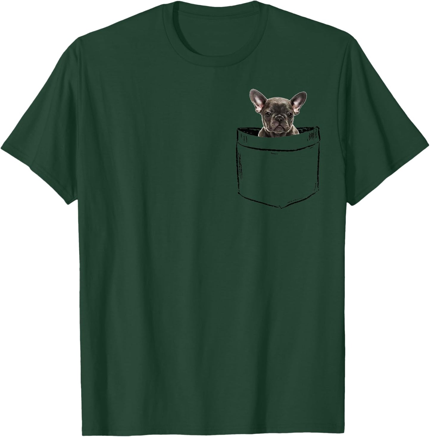 DBA-Art French Bulldog Puppy Costumes Cute Pocket Frenchie, Boy Girl Funny T-Shirt - T-Shirt | Forest