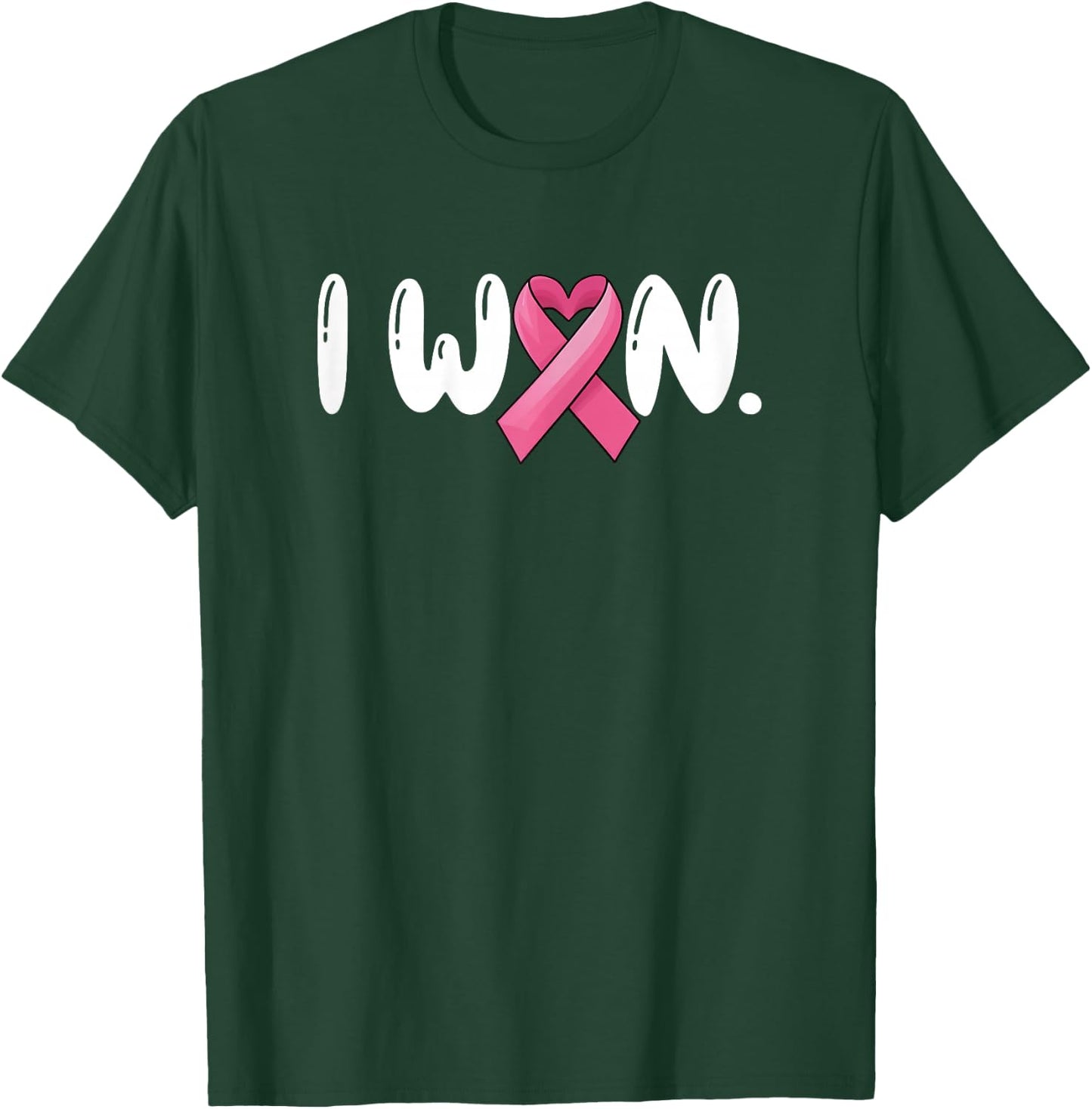 I Won Breast Cancer Awareness Support Pink Ribbon Survivor T-Shirt - T-Shirt | Forest