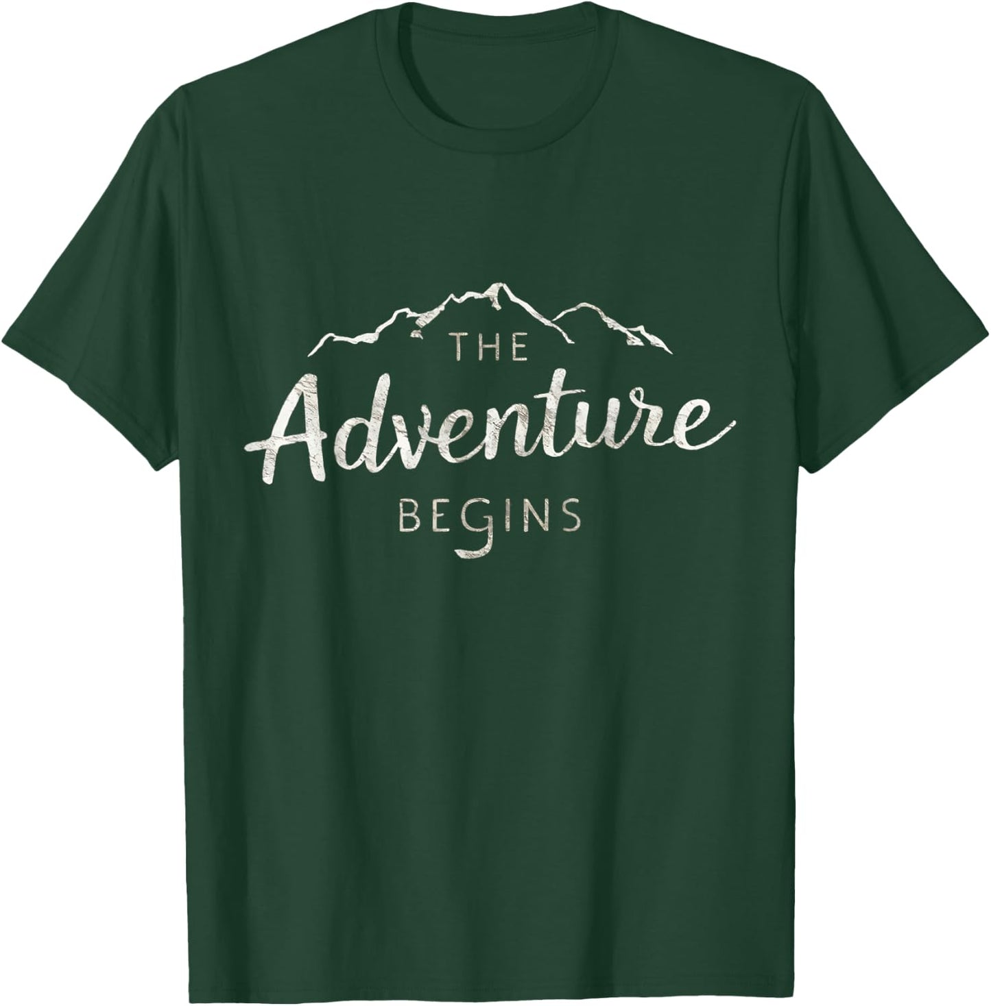 THE ADVENTURE BEGINS Funny Road Trip Camping Life Men Women T-Shirt - T-Shirt | Forest