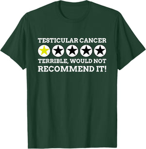 Funny Radical Testicular Cancer - Black, , Small, Modern Letter Print, , Short Sleeve T-Shirt - T-Shirt | Forest