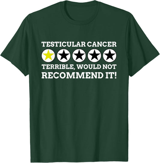 Funny Radical Testicular Cancer - Black, , Small, Modern Letter Print, , Short Sleeve T-Shirt - T-Shirt | Forest