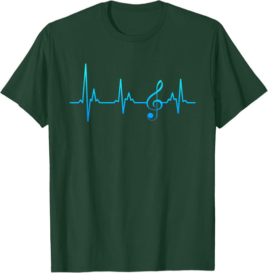 Musical Clef My Heart Beats for Music Sheet Music T-Shirt - T-Shirt | Forest