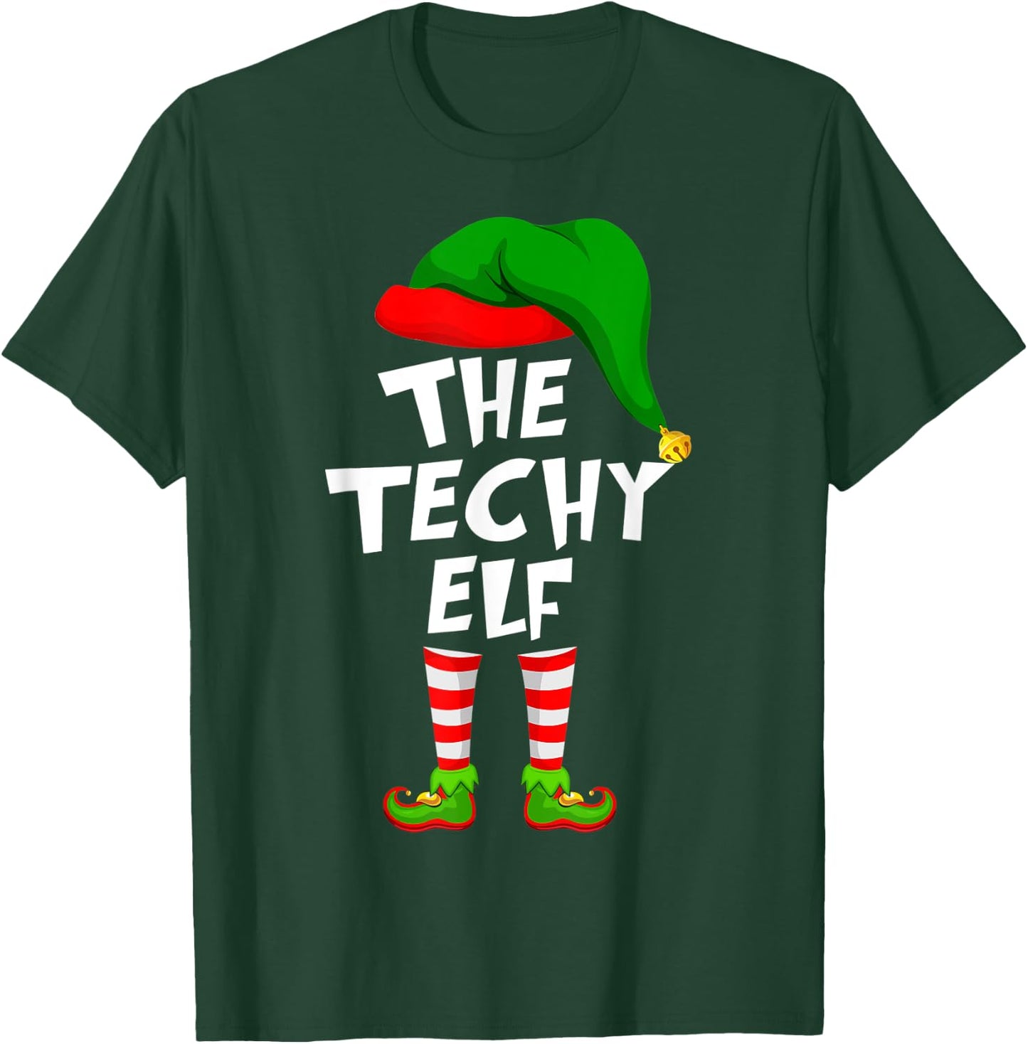 Funny Matching Family Christmas The Techy Elf T-Shirt - T-Shirt | Forest