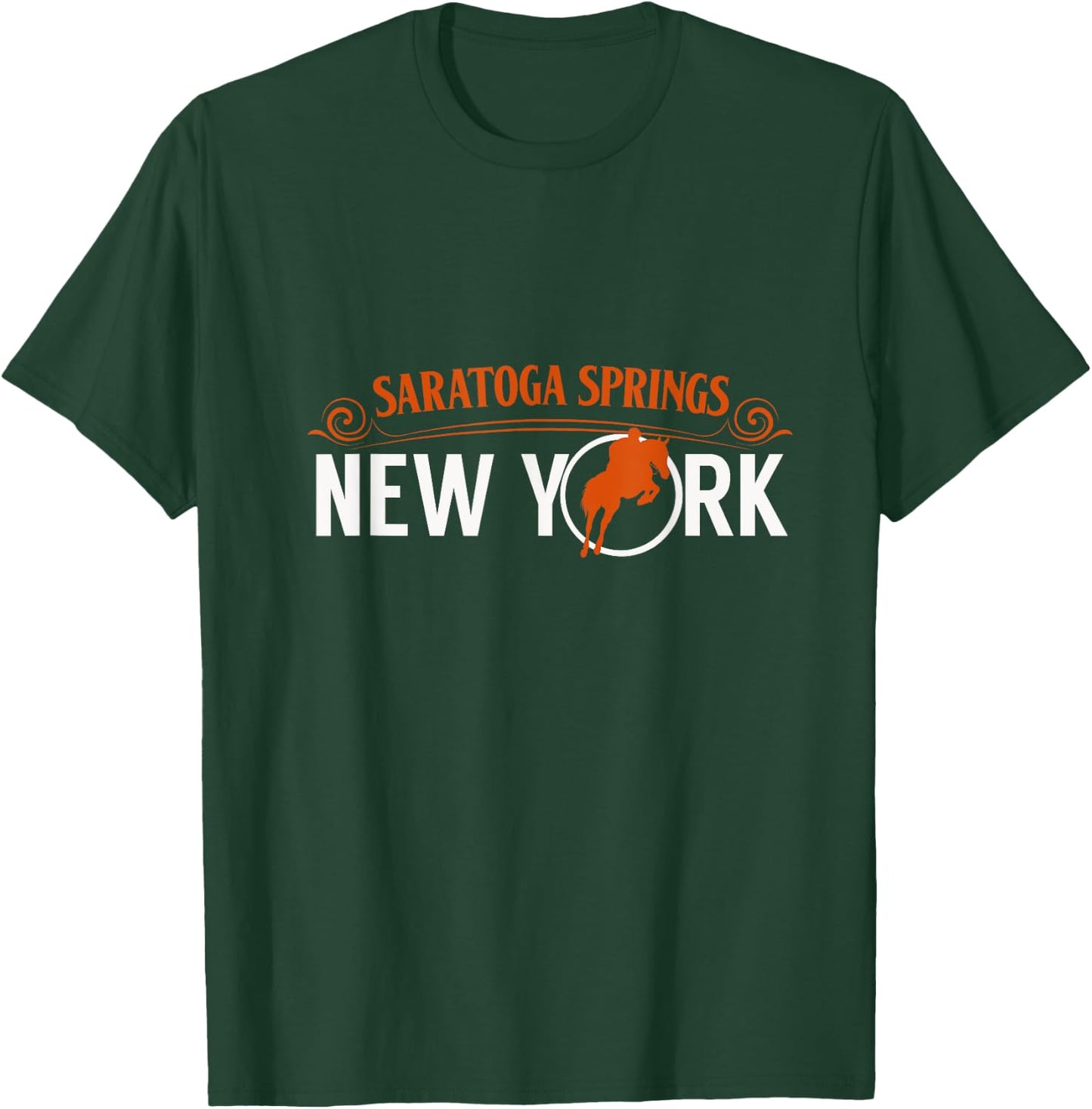 Saratoga Springs New York Horse Racing Jockey T-Shirt - T-Shirt | Forest