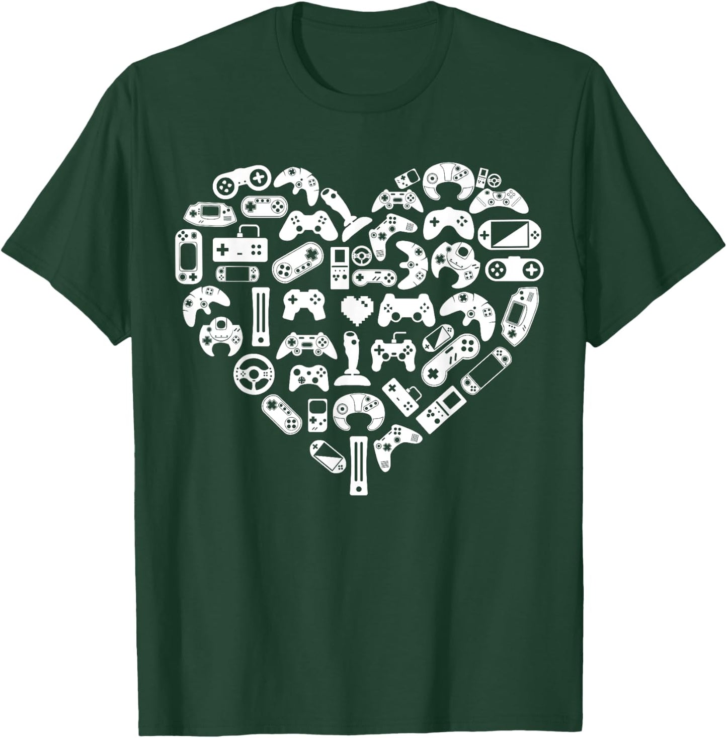 Boys Gamer Gift - Game Heart Valentines Day Lover Men Kids T-Shirt - T-Shirt | Forest