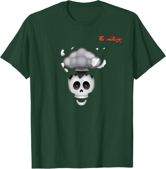 Emoji Head Exploding Skull Face T-Shirt - T-Shirt | Forest