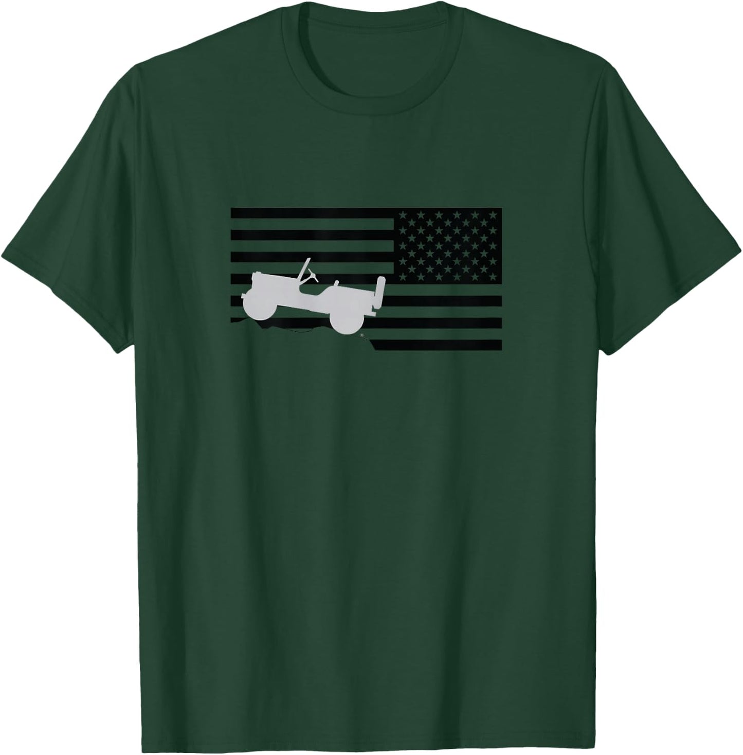 Jeep Flag Black T-Shirt - T-Shirt | Forest