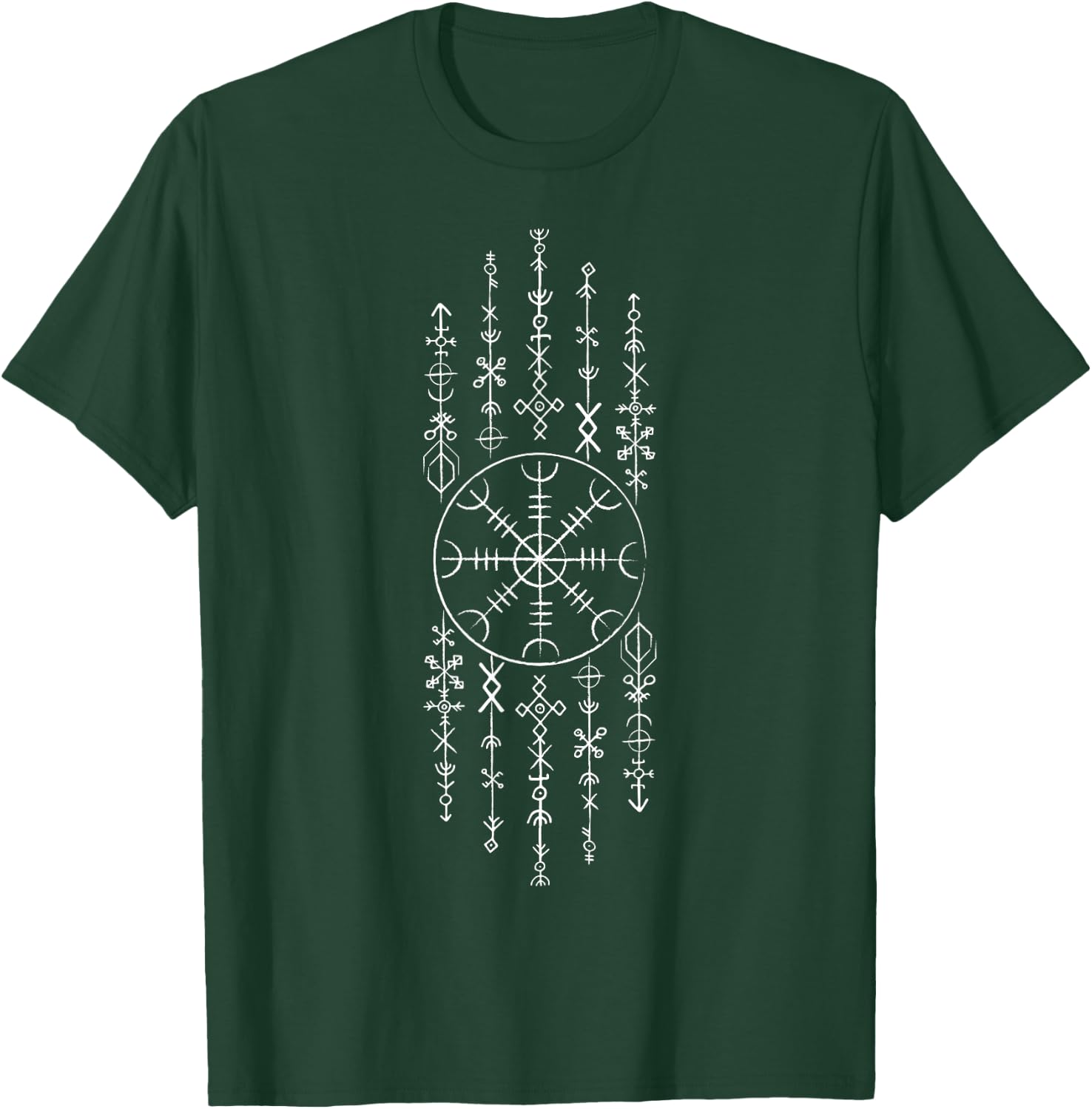 Classic Celtic Rune - Vikings Aegishjalmur - Retro Viking T-Shirt - T-Shirt | Forest