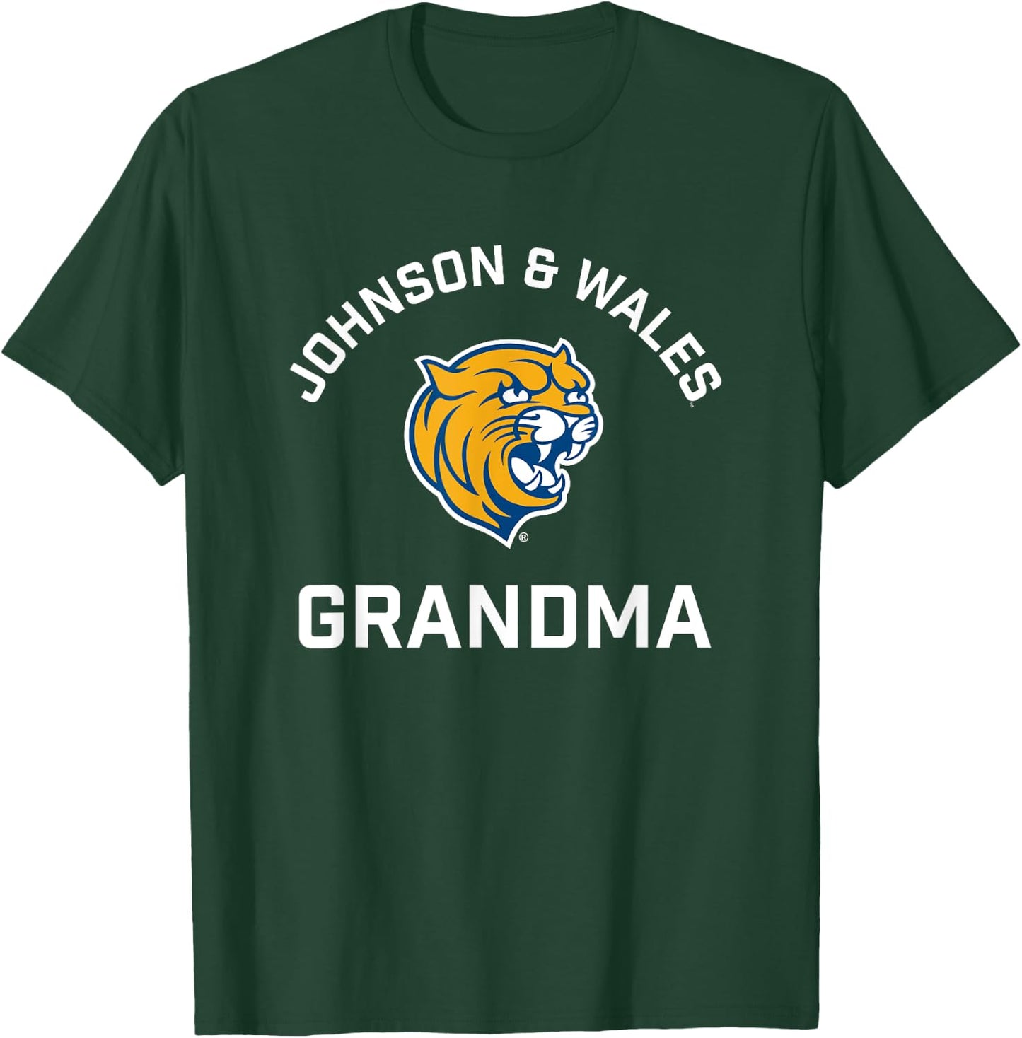 Johnson and Wales University JWU Wildcats Arched Grandma T-Shirt - T-Shirt | Forest