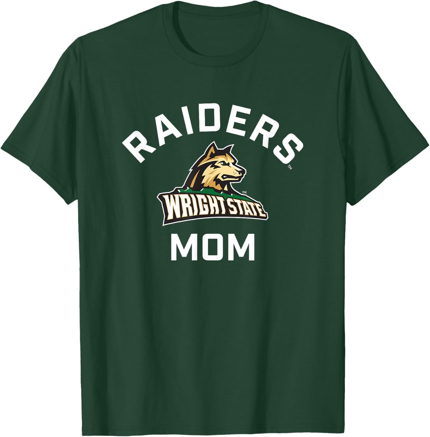 Wright State University WSU Raiders Arched Mom T-Shirt - T-Shirt | Forest