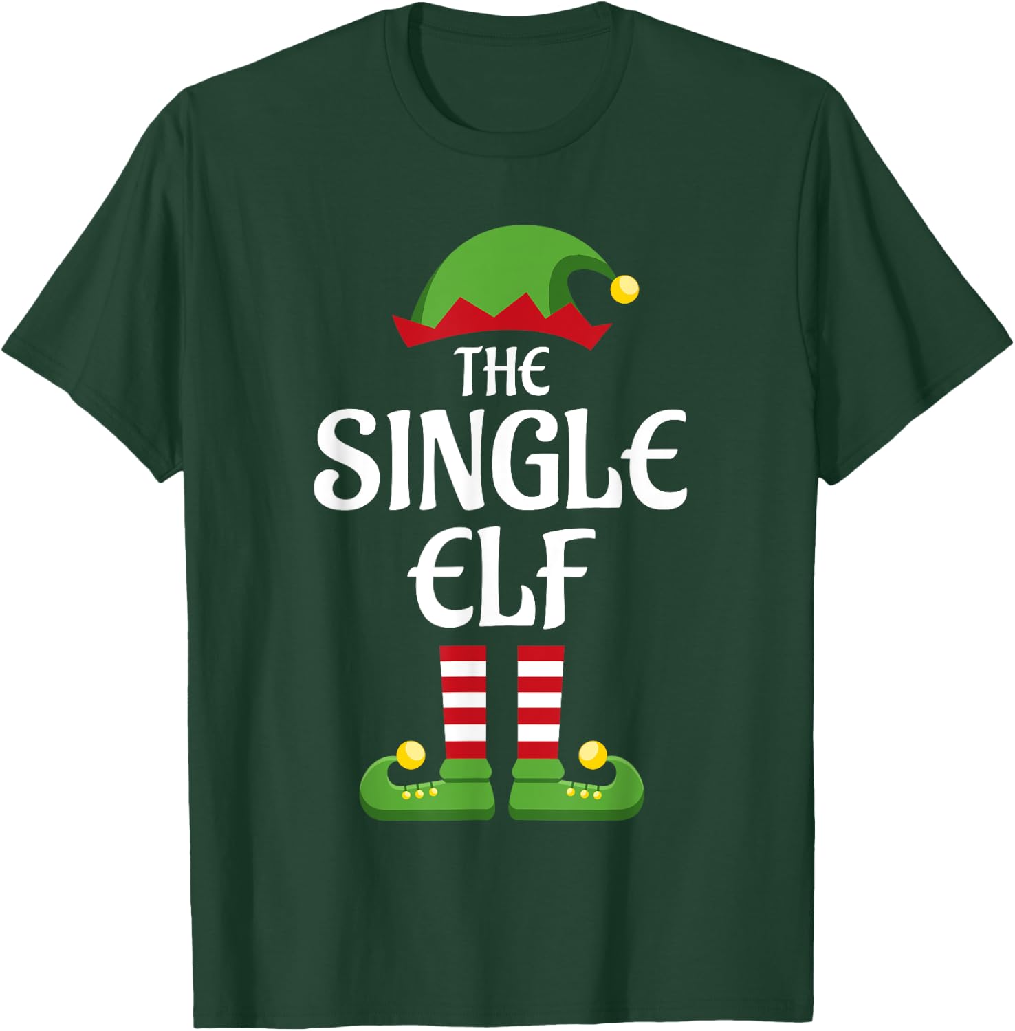 Single Elf Family Matching Group Christmas T-Shirt - T-Shirt | Forest