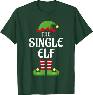 Single Elf Family Matching Group Christmas T-Shirt - T-Shirt | Forest