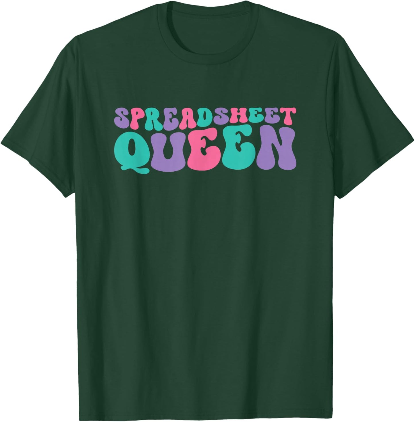 Spreadsheet Queen Spreadsheets Retro Vintage Groovy T-Shirt - T-Shirt | Forest