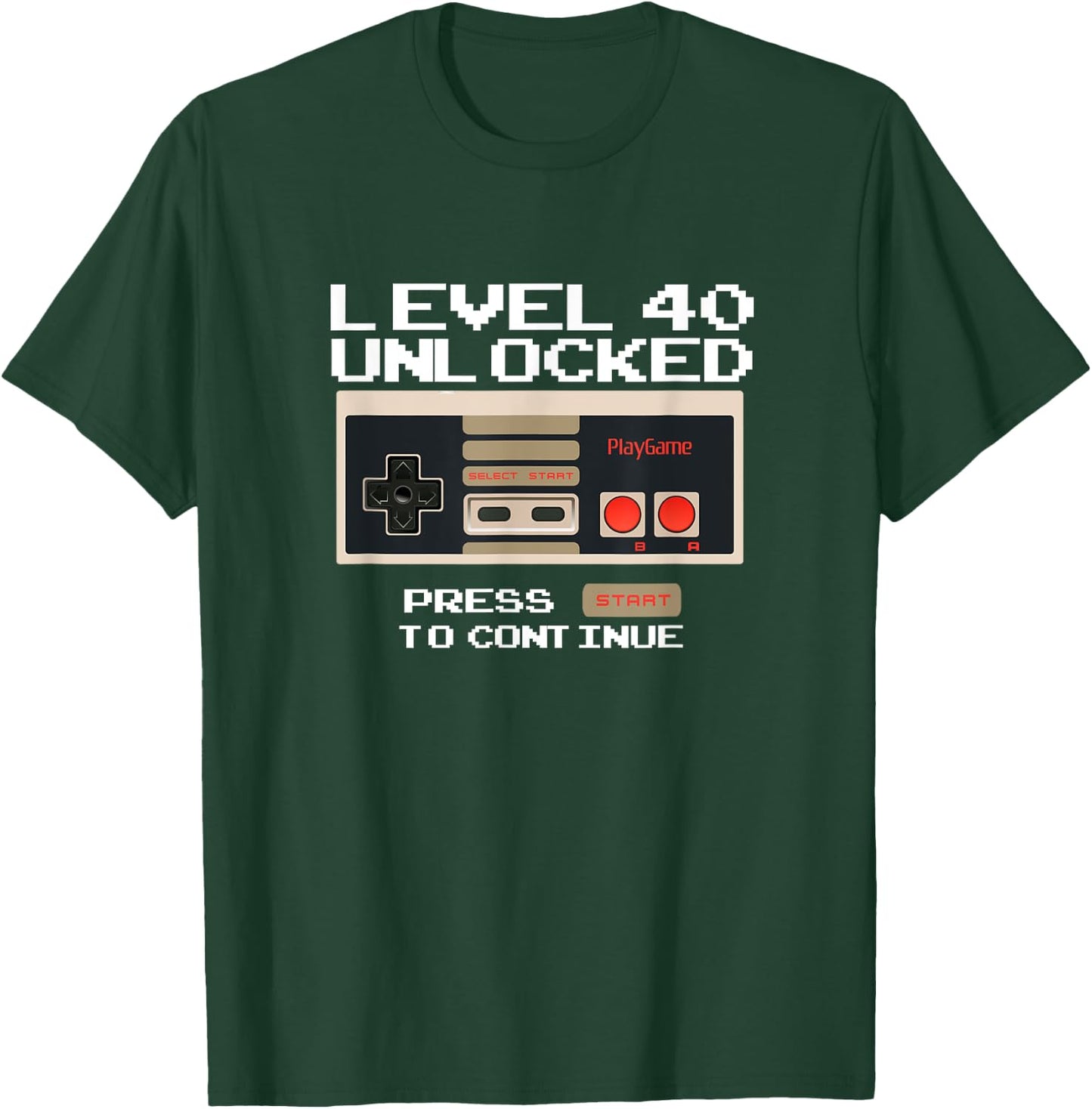 Level 40 Unlocked Video Gamer 40th Birthday T-Shirt - T-Shirt | Forest