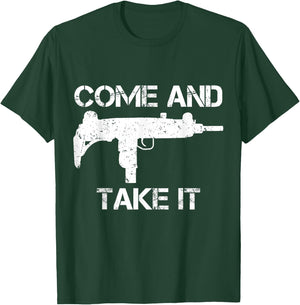 Uzi SMG 2nd Amendment Come and Take It Patriotic Gun T-Shirt - T-Shirt | Forest