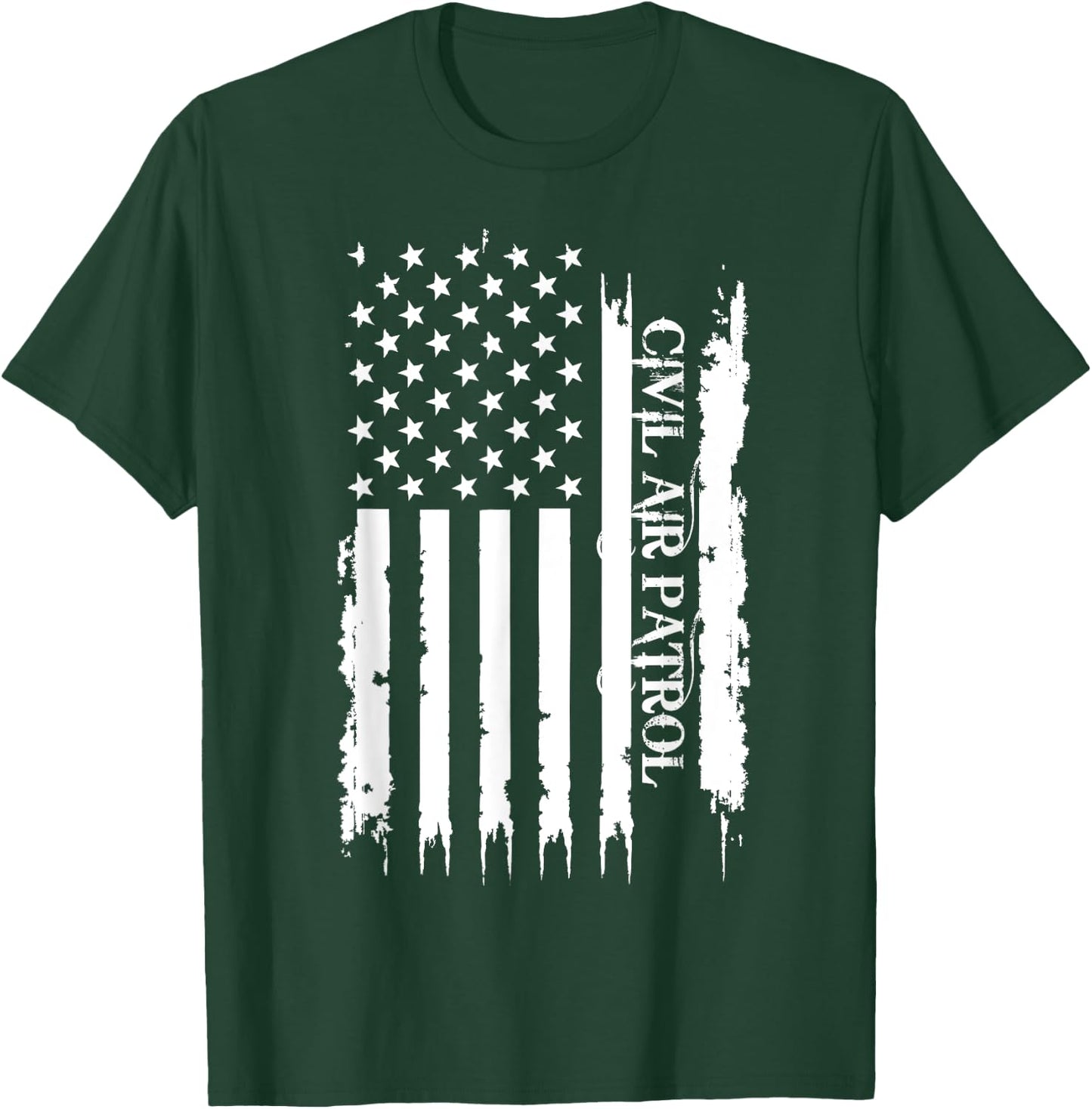 Civil Air Patrol United States Distressed w US Flag T-Shirt - T-Shirt | Forest