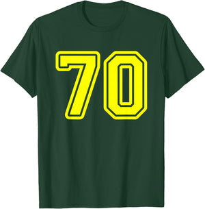 Yellow Sport Team Number #70 T-Shirt - T-Shirt | Forest