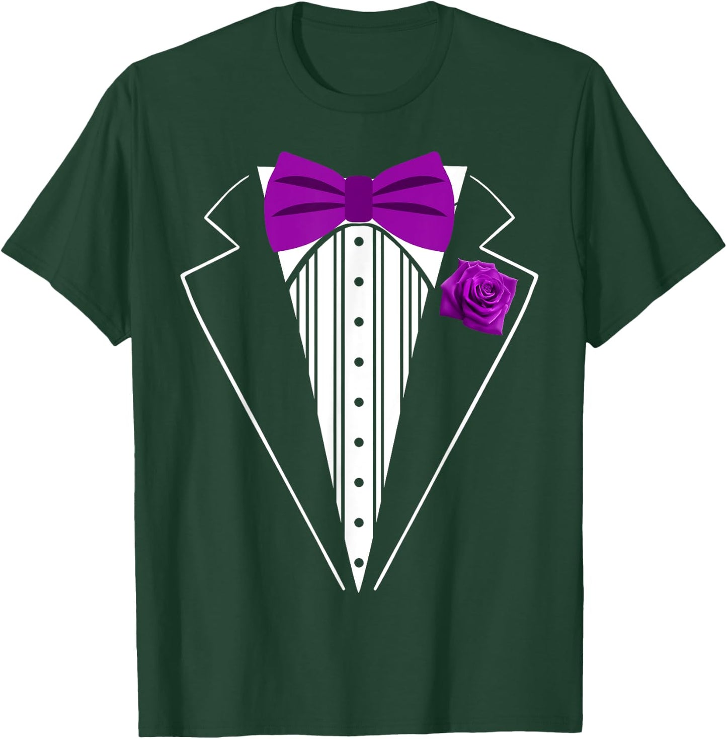 Kids Adult Purple Bowtie Tuxedo, Toddler Costume Youth Tux T-Shirt - T-Shirt | Forest