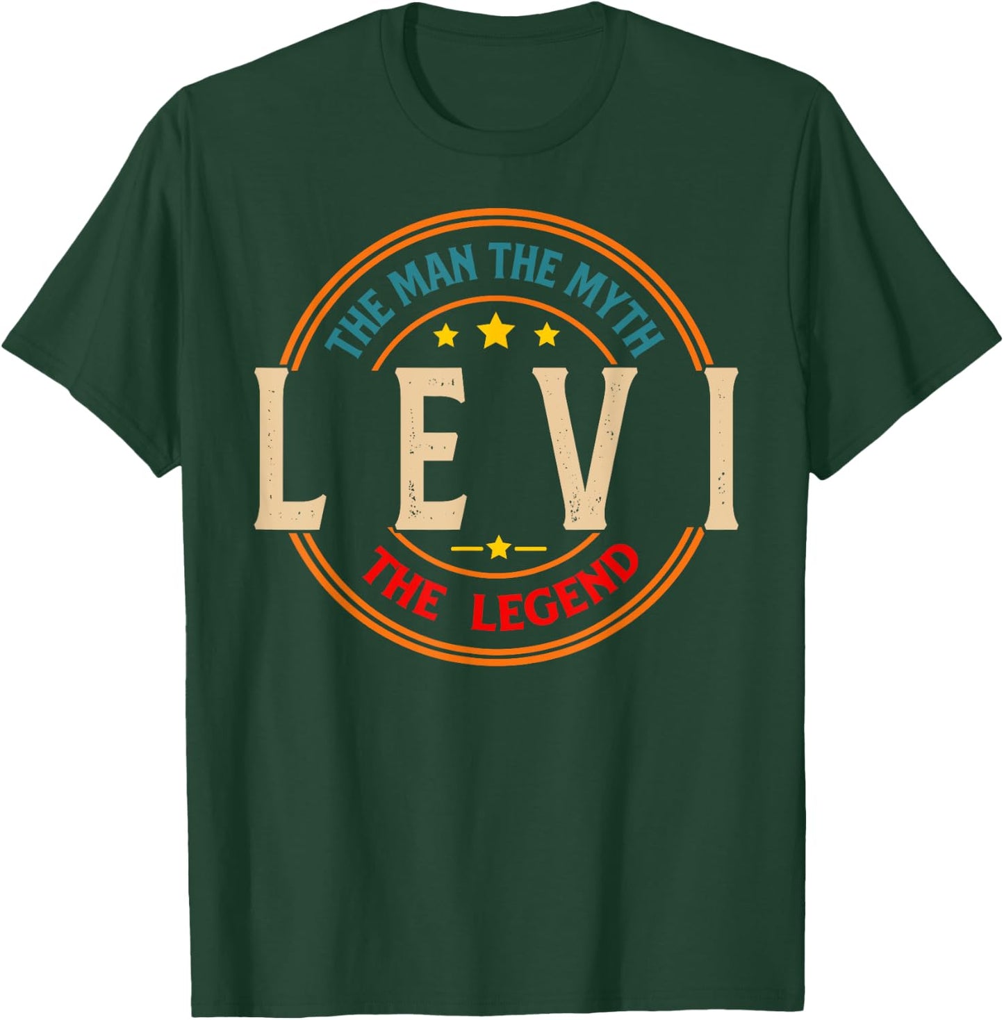 LEVI The Man The Myth The Legend Vintage Personalized T-Shirt - T-Shirt | Forest