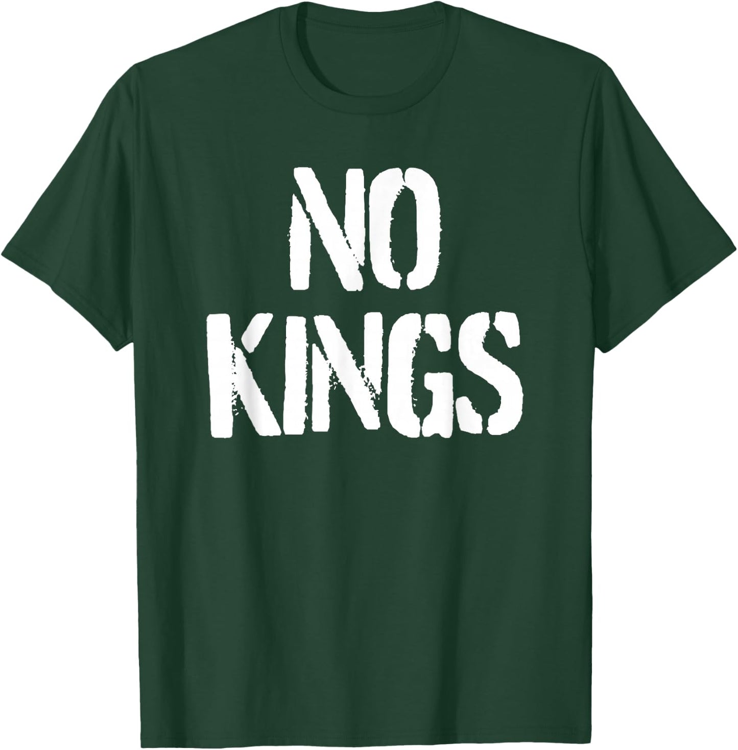 Trending No Kings -Adults Black Modern King Letter Print T-Shirt - T-Shirt | Forest