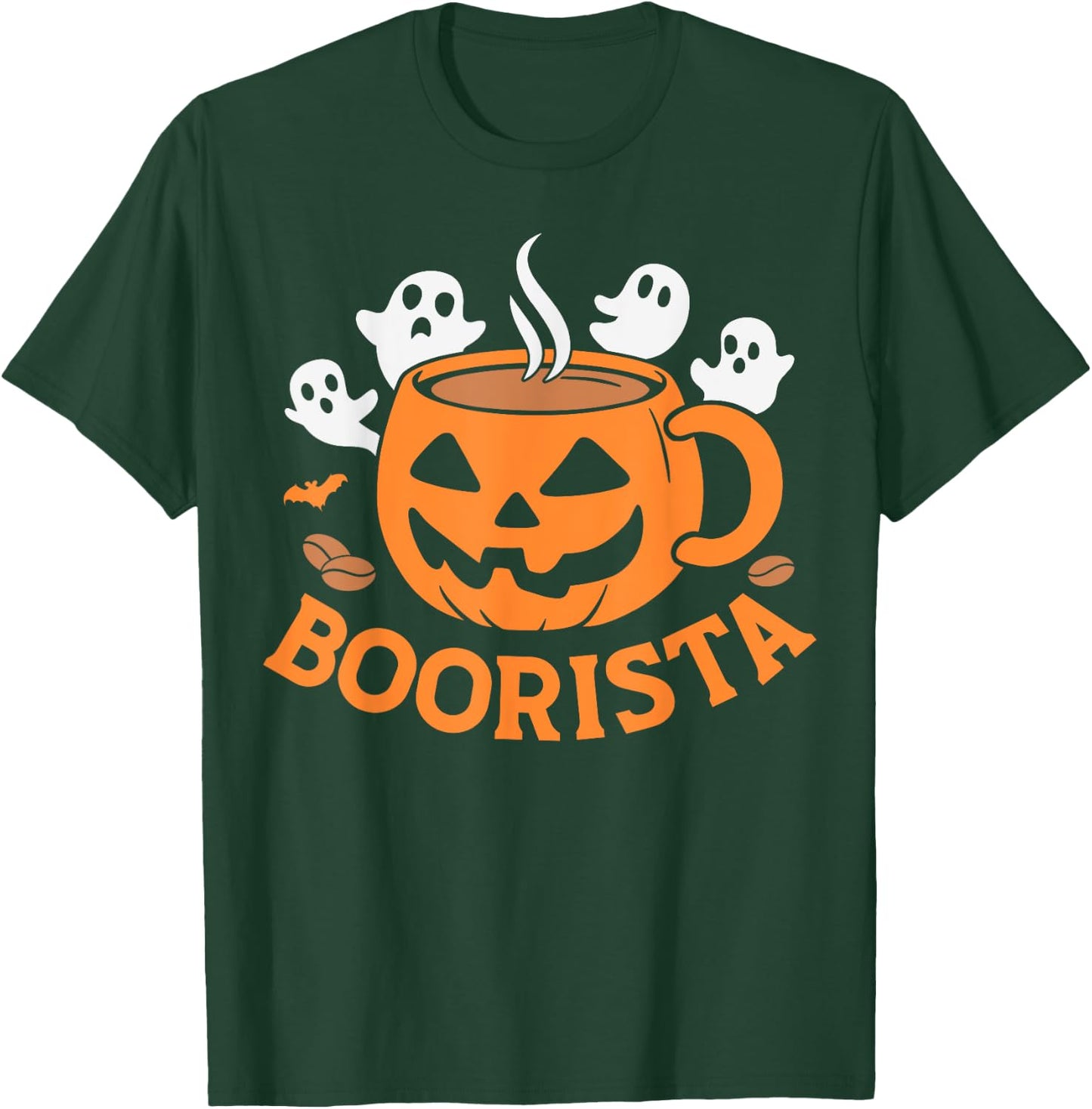 Boorista, funny barista, pumpkin coffee ghost Halloween pun T-Shirt - T-Shirt | Forest