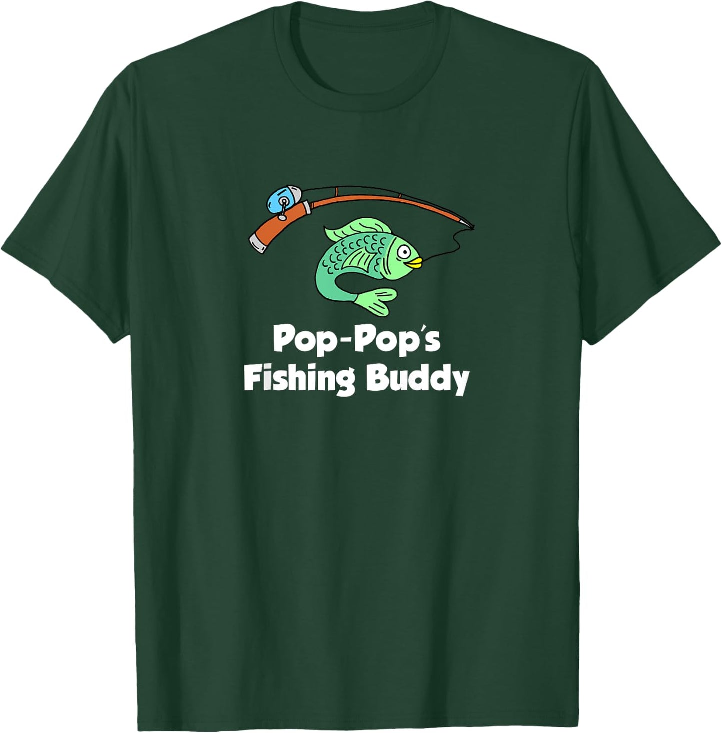 Pop-Pop's Fishing Buddy Grandson or Granddaughter Fish T-Shirt - T-Shirt | Forest