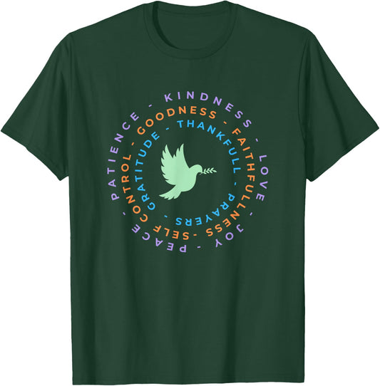 Kindness, Love, Joy, Patience, Peace, Thankful, Goodness T-Shirt - T-Shirt | Forest