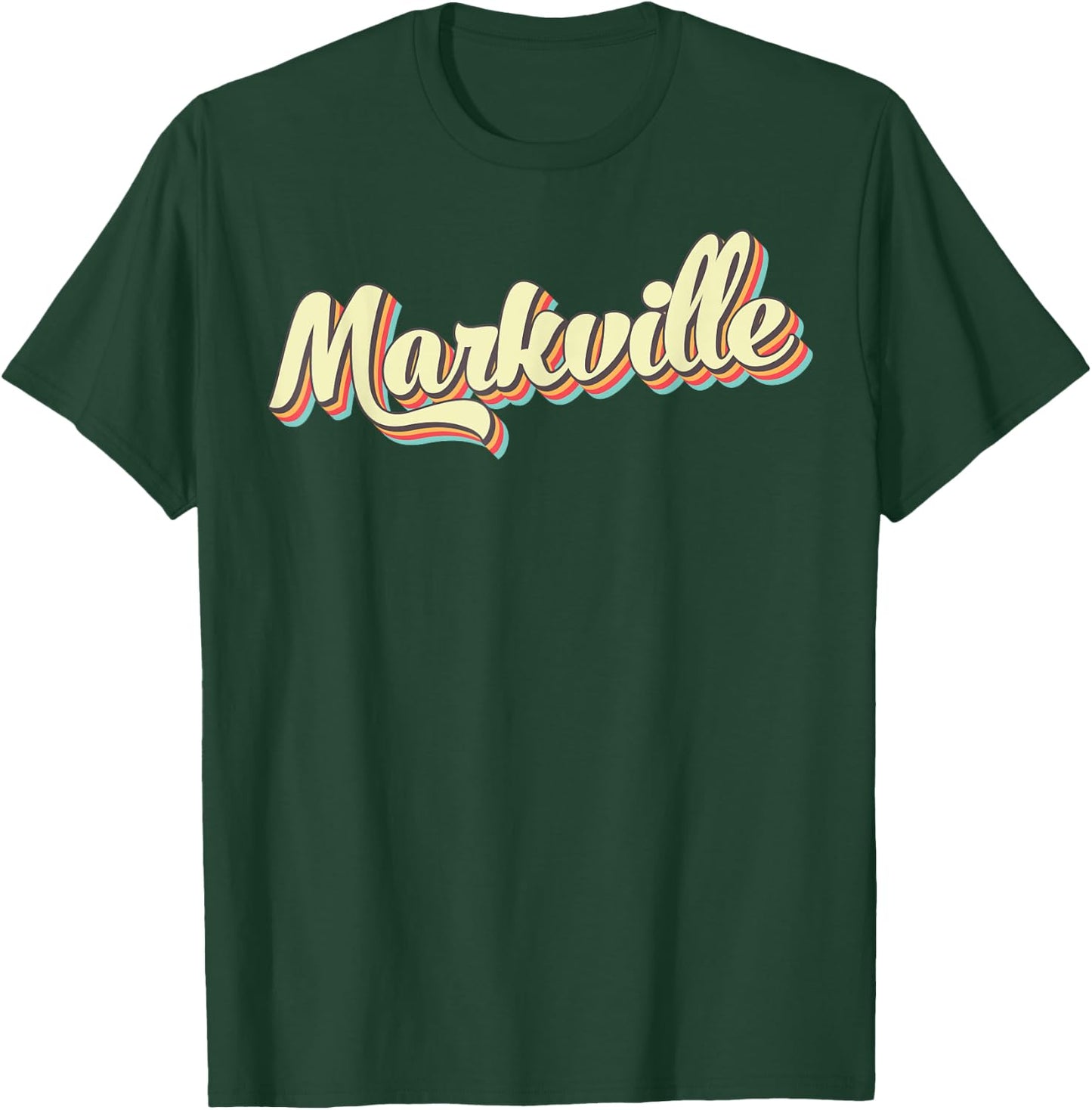 Markville Retro Art Baseball Font Vintage T-Shirt - T-Shirt | Forest