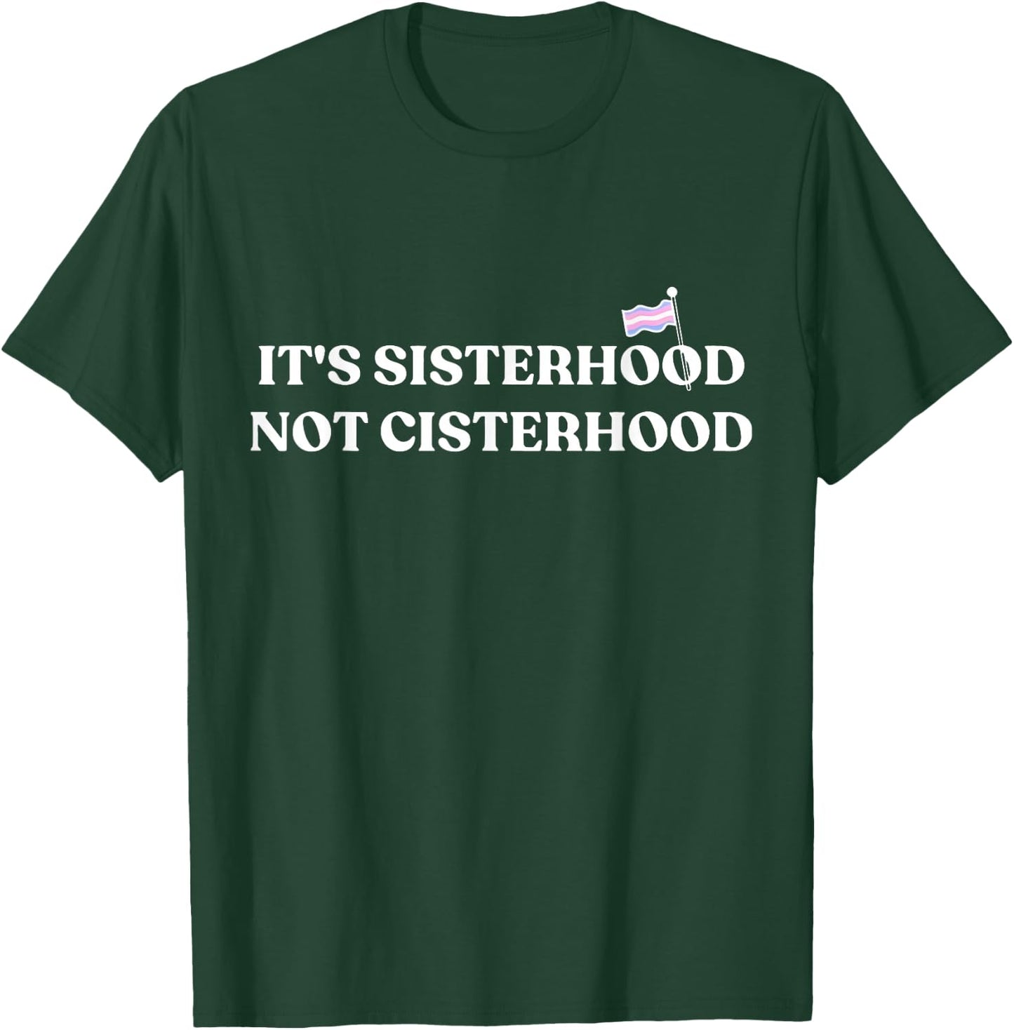 It's Sisterhood Not Cisterhood Trans Pride Month LGBT Flag T-Shirt - T-Shirt | Forest