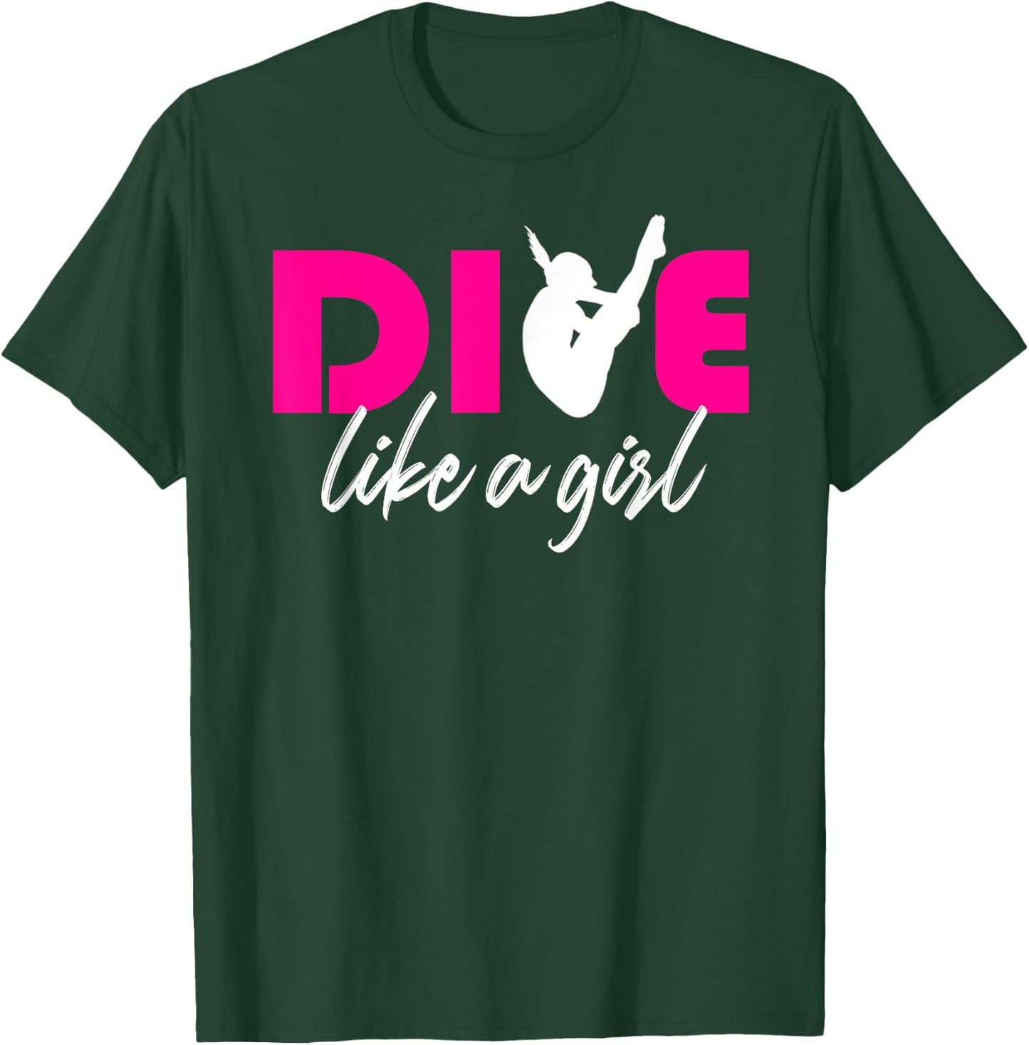 Dive like a girl High Diving Girls Pink Diver Gift T-Shirt - T-Shirt | Forest