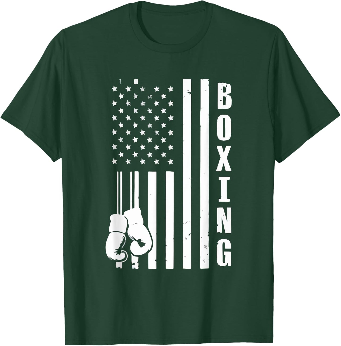USA American Flag Vintage Boxing Boxer Boxing Lover MMA Women Men T-Shirt - T-Shirt | Forest