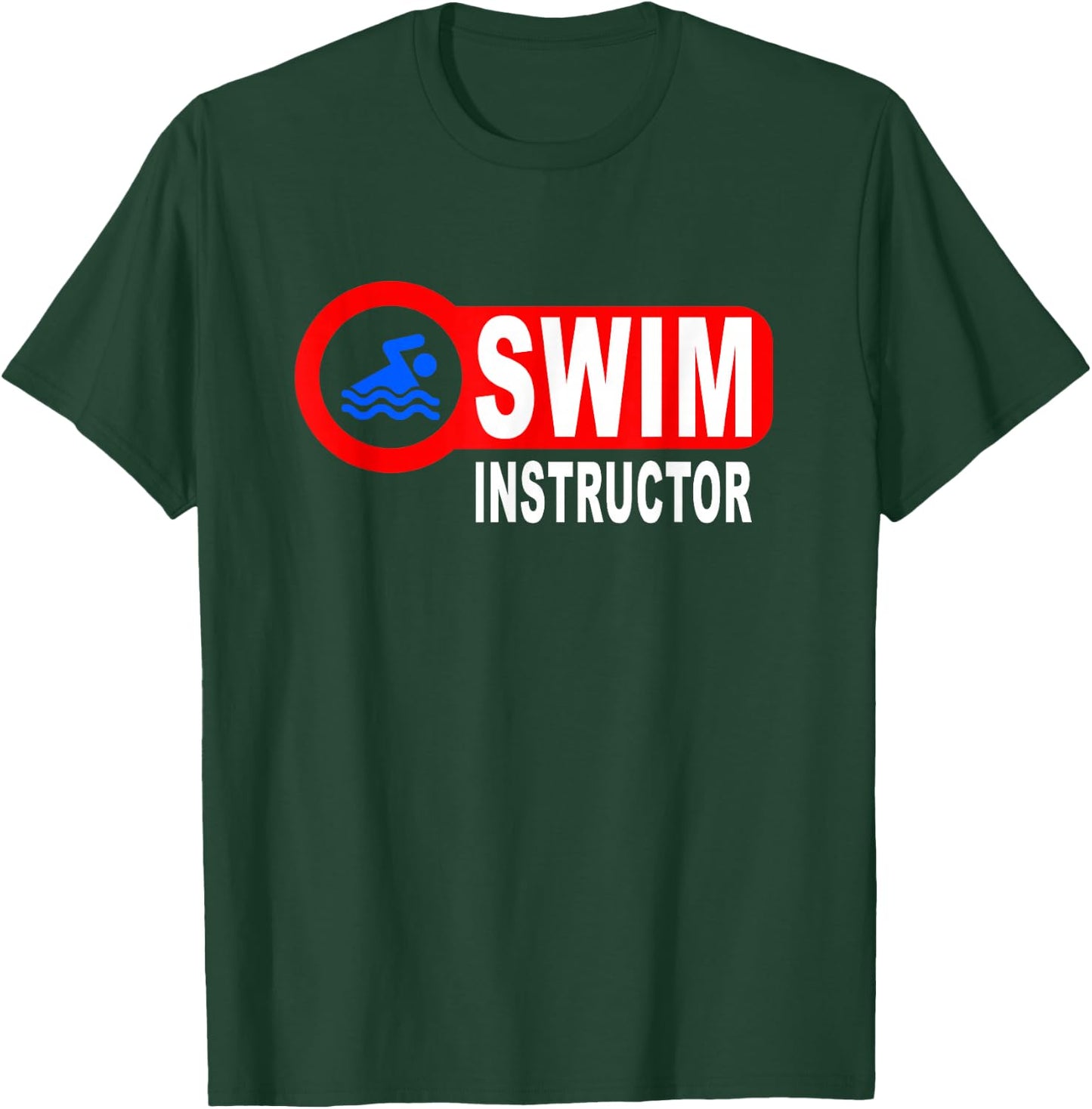 Swim Instructor Fun Swimming Teacher Graphic Art T-Shirt - T-Shirt | Forest