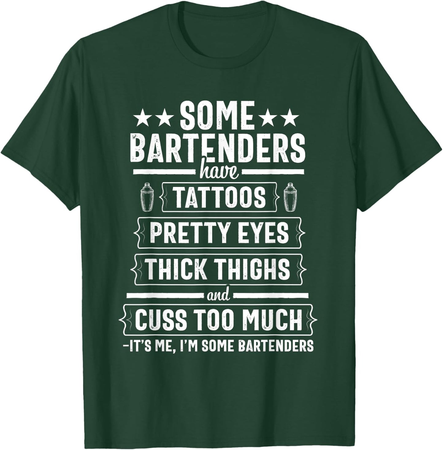 Bartender Gift Women Men Thighs Funny Bartending Mixologist Small T-Shirt - T-Shirt | Forest