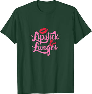 Women's Lipstick & Lunges Workout Yoga T-Shirt - T-Shirt | Forest