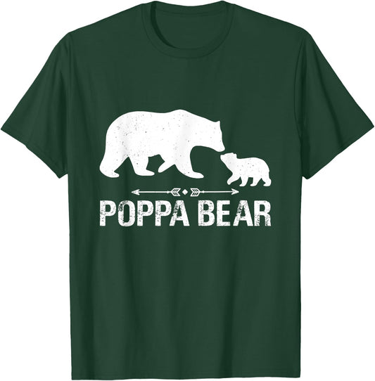Poppa Bear Happy Father's Day Matching Family Dad Grandpa T-Shirt - T-Shirt | Forest