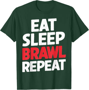 Eat Sleep Brawl Repeat Funny Stars Video Gamer T-Shirt - T-Shirt | Forest