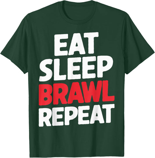 Eat Sleep Brawl Repeat Funny Stars Video Gamer T-Shirt - T-Shirt | Forest