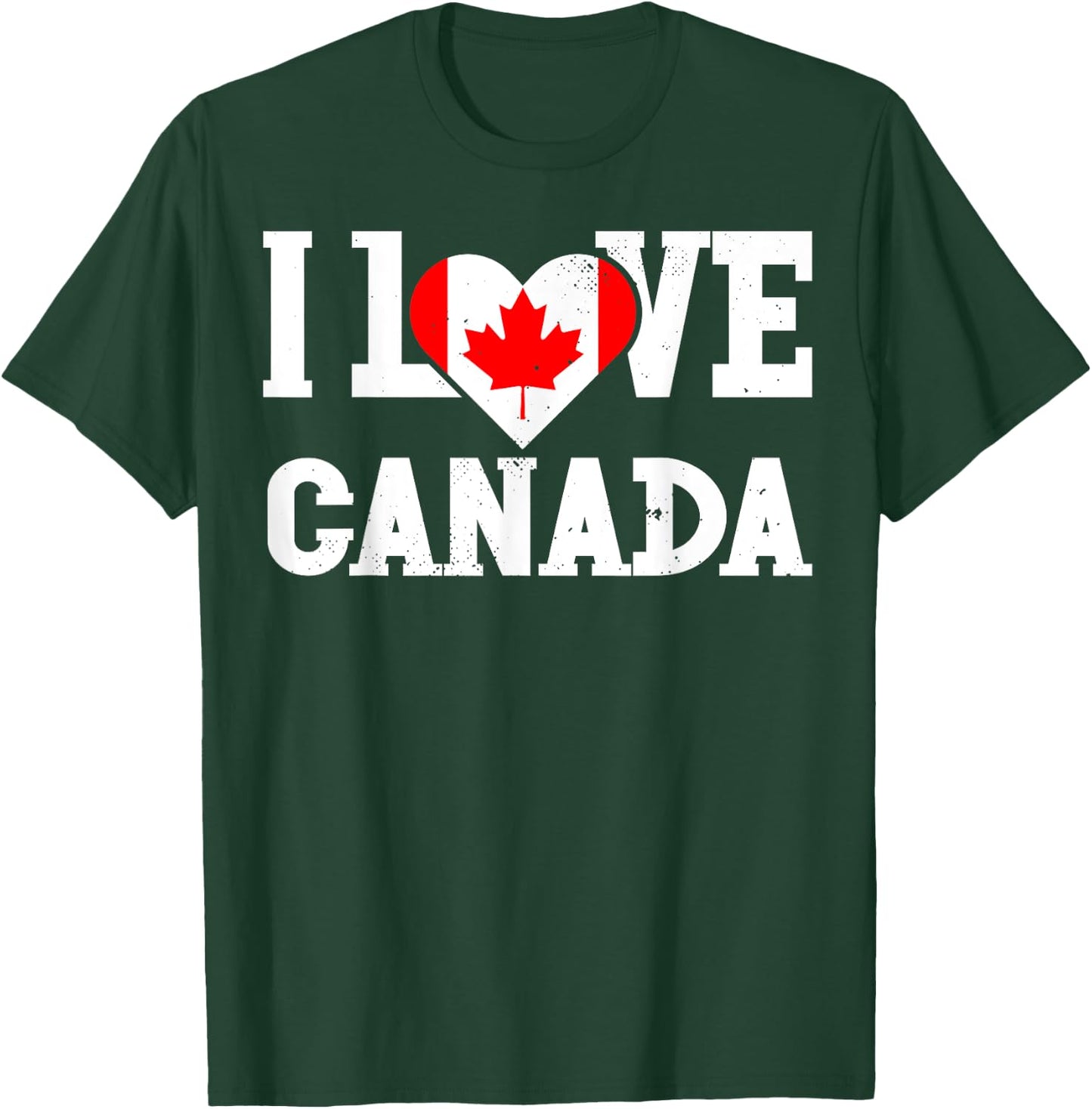 I Love Canada Flag Patriotic Throwback Souvenir T-Shirt - T-Shirt | Forest