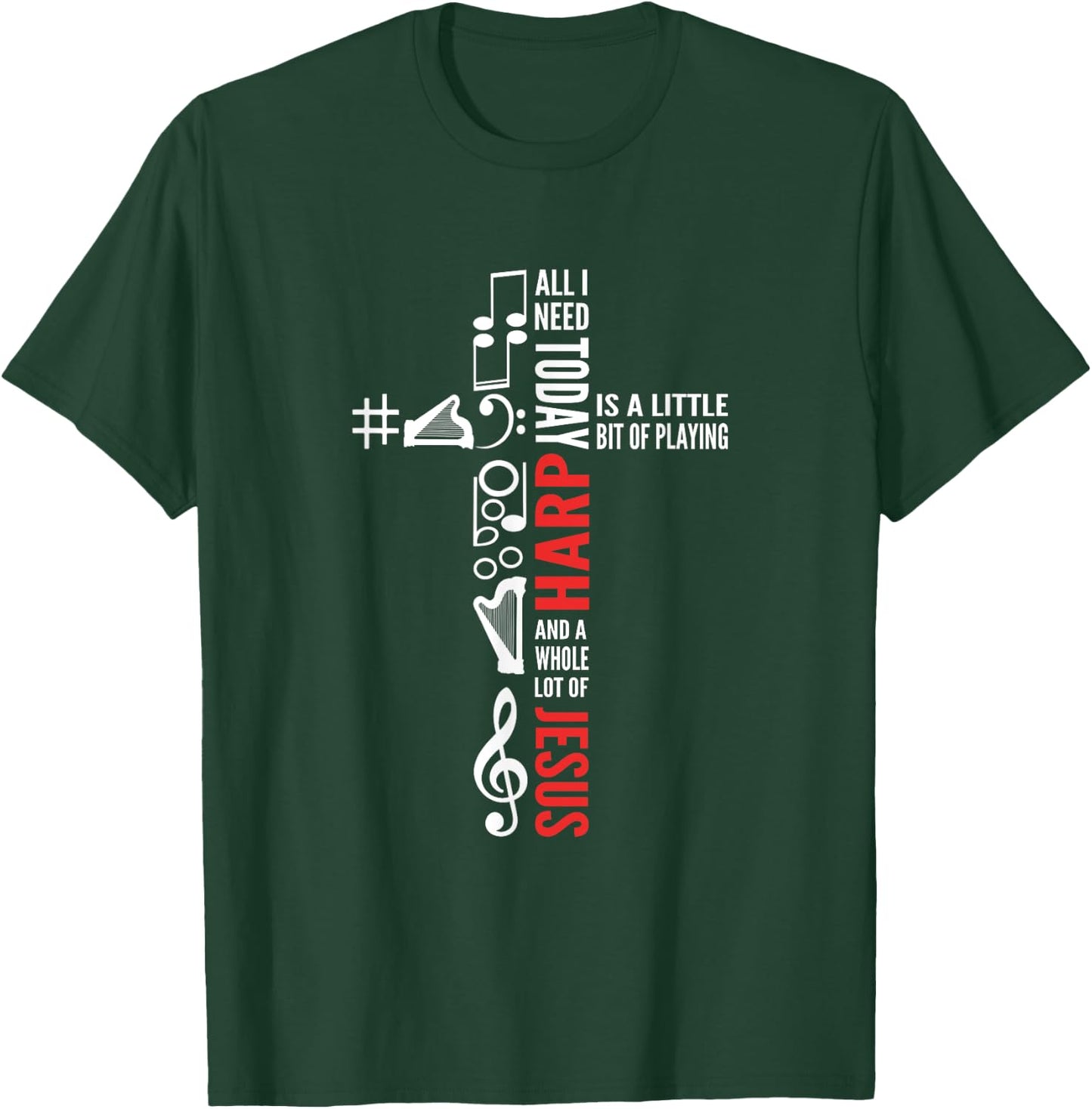 Jesus And Harp. Harp Girl. Harpist. Harp Player T-Shirt - T-Shirt | Forest