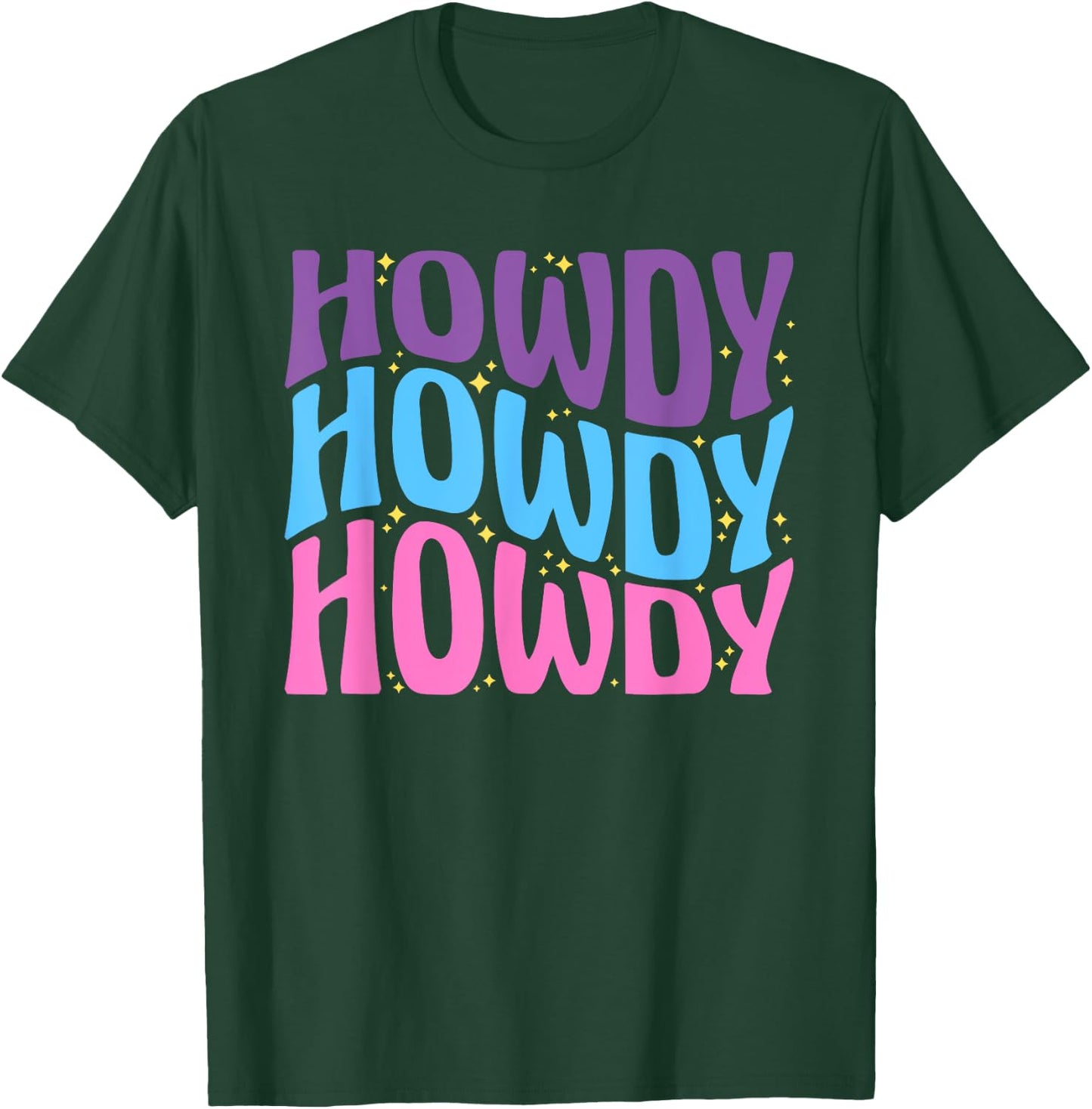 Howdy Cute Farming lettering Cowboy Girl T-Shirt - T-Shirt | Forest