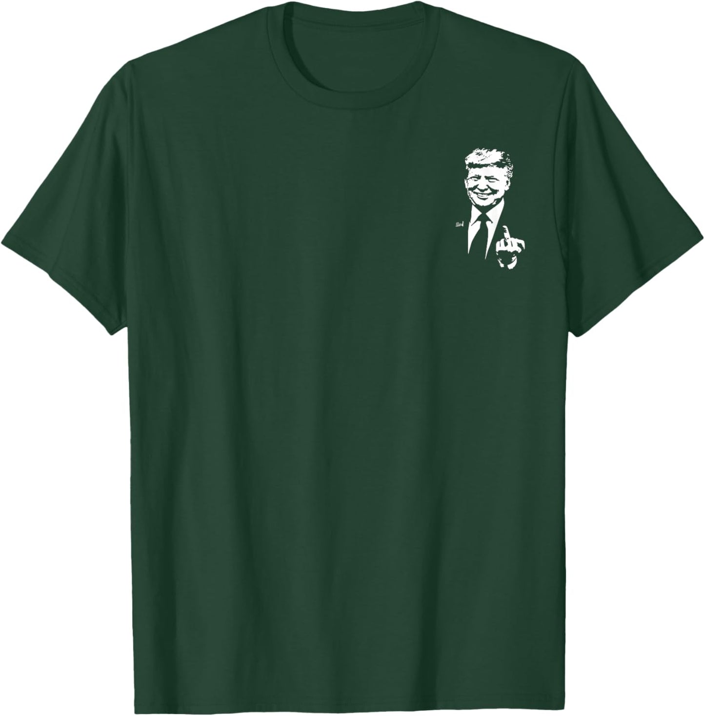 Trump Middle Finger Funny Trump 2024 Pocket T-Shirt - T-Shirt | Forest