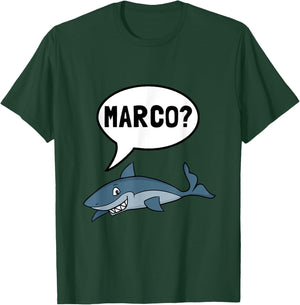 Shark Marco Polo Ocean Vacation Funny T-Shirt - T-Shirt | Forest